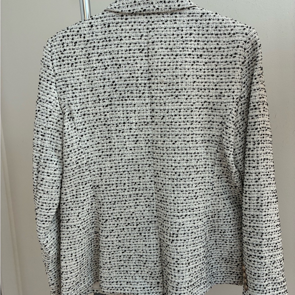 Ann Taylor Hutton Tweed Blazer, White/Black, 6P - Picture 4 of 6